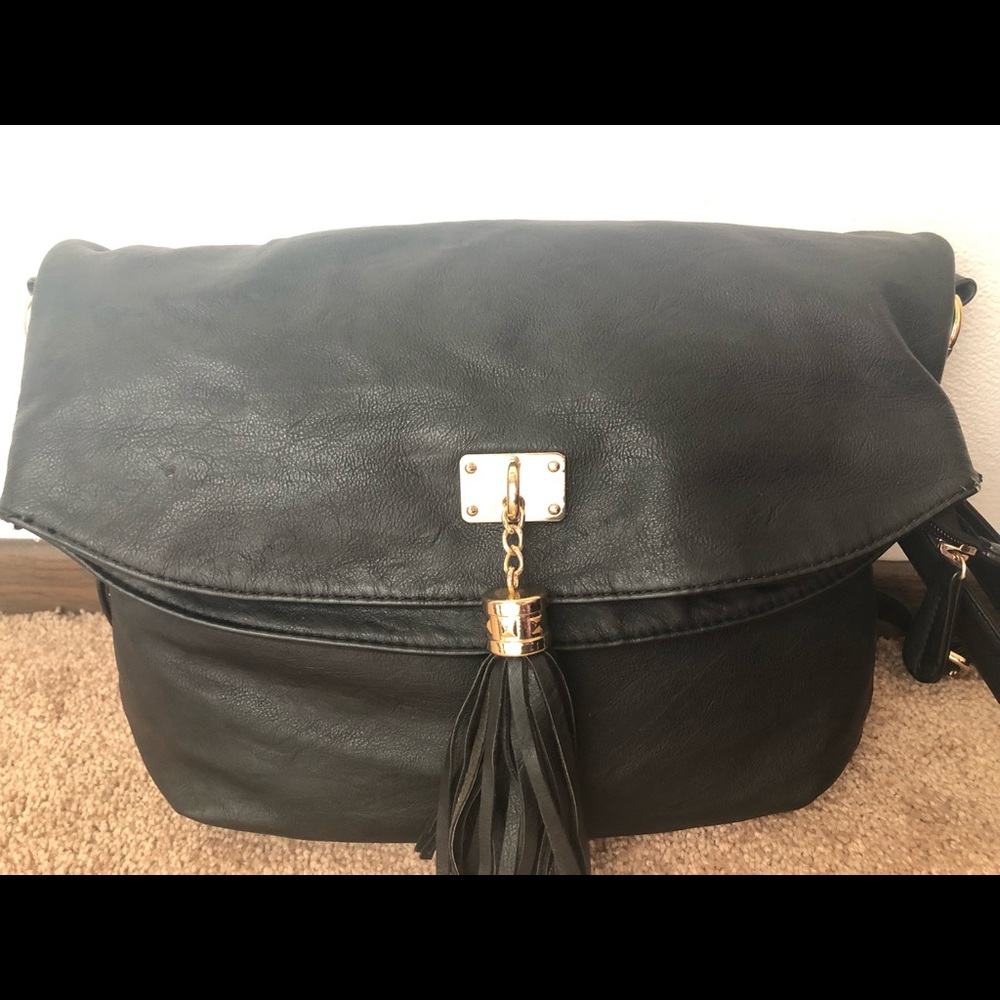 Black and gold cross body/ shoulder bag